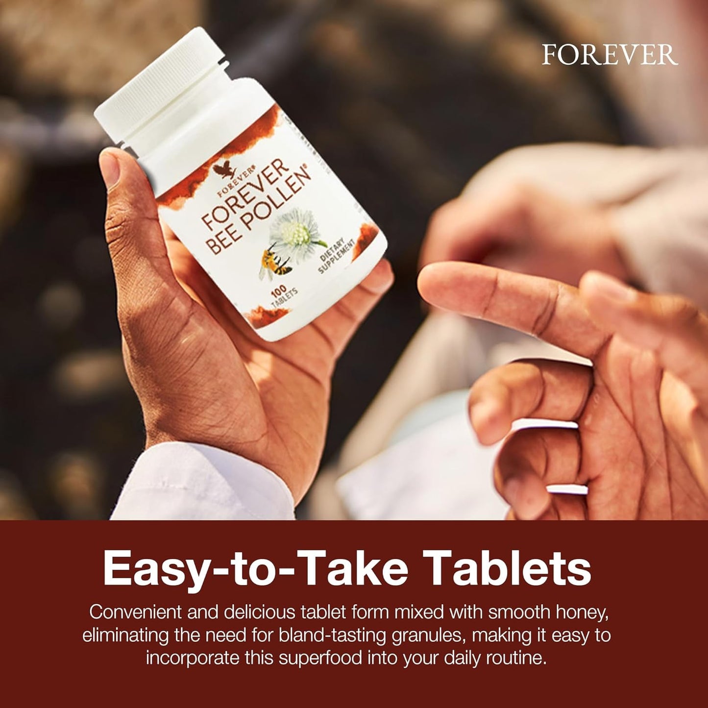 Forever Living - Bee Pollen - Energy and Nutrition with Bioactive Compounds - Vegetarian and Gluten-Free - 100 Tablets