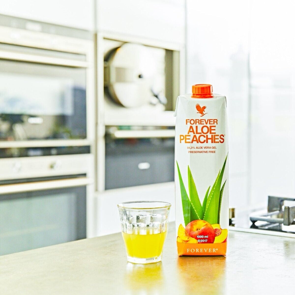 Forever Aloe Peaches Mini Juice Gel Kosher Halal All Natural 330Ml X 12 Pack