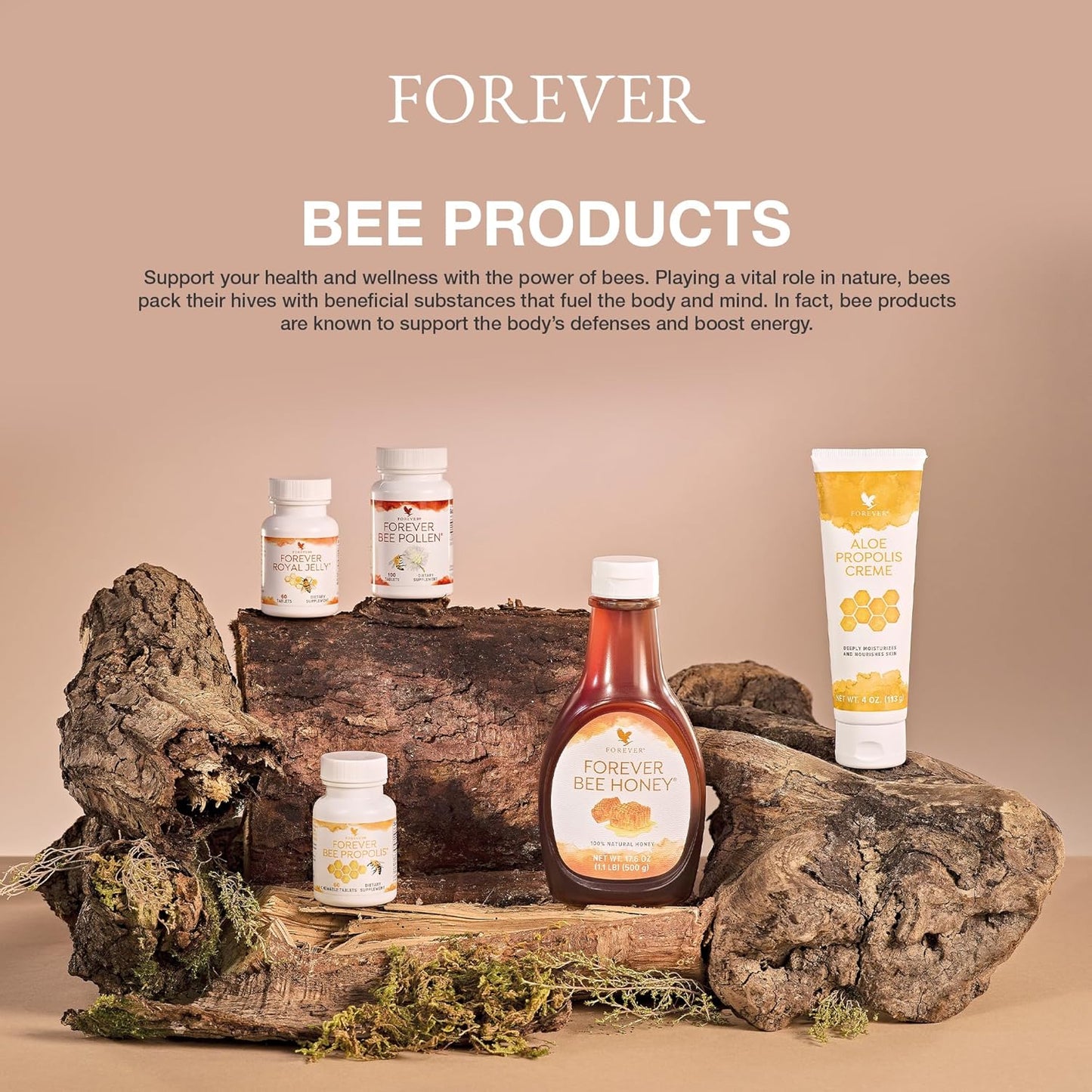 Forever Living - Bee Pollen - Energy and Nutrition with Bioactive Compounds - Vegetarian and Gluten-Free - 100 Tablets