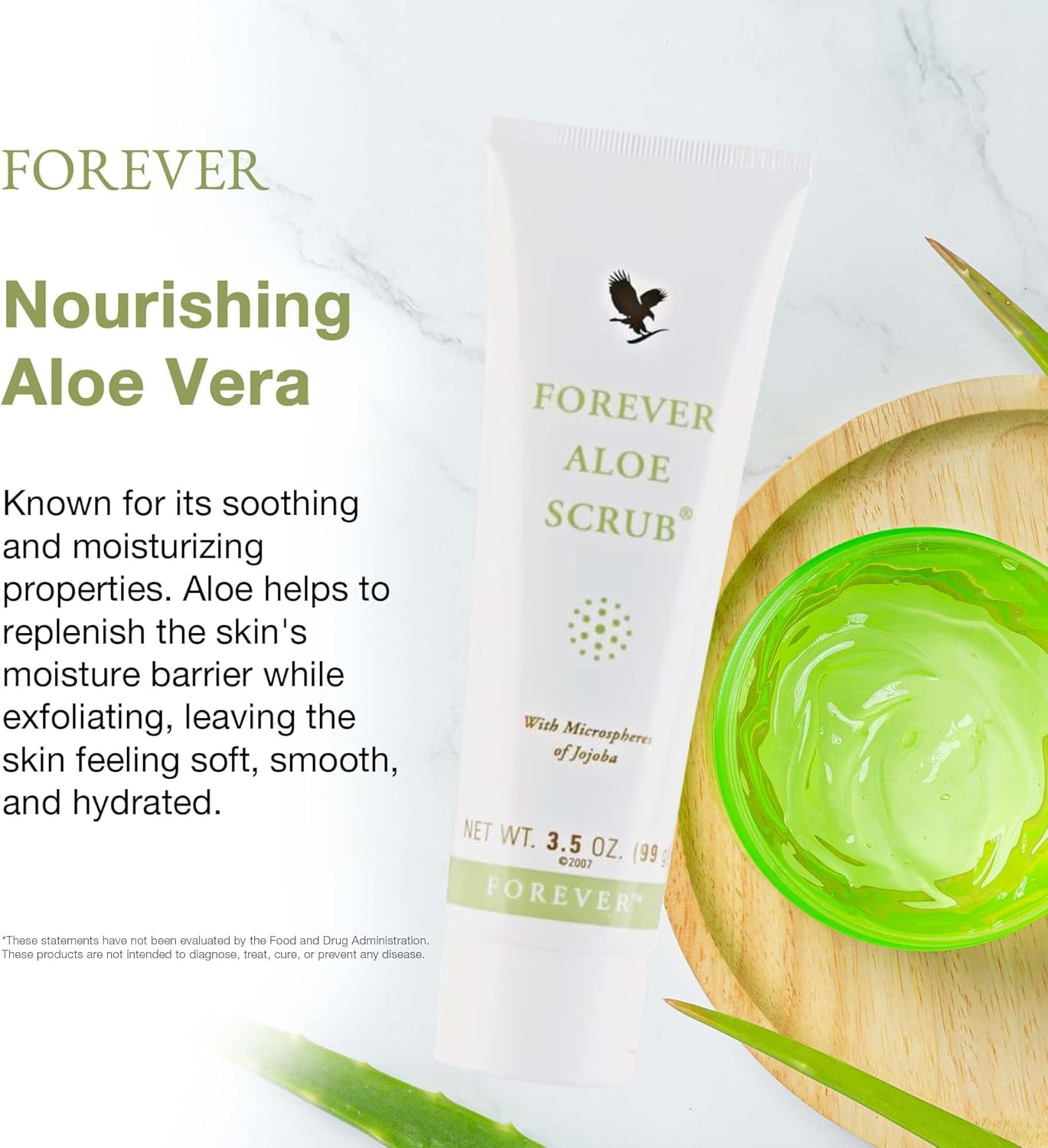 zz 022 A Forever Living - Forever Aloe Scrub® - Gentle Exfoliation with Jojoba Microspheres - Vegan-Friendly Body Scrub - Aloe Vera Gel Conditioning - 3.5 Oz