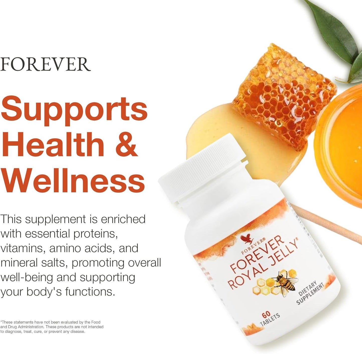 Forever Living - Royal Jelly - Vegetarian-Friendly and Gluten-Free Supplement for Energy and Vitality - 2 Bottles