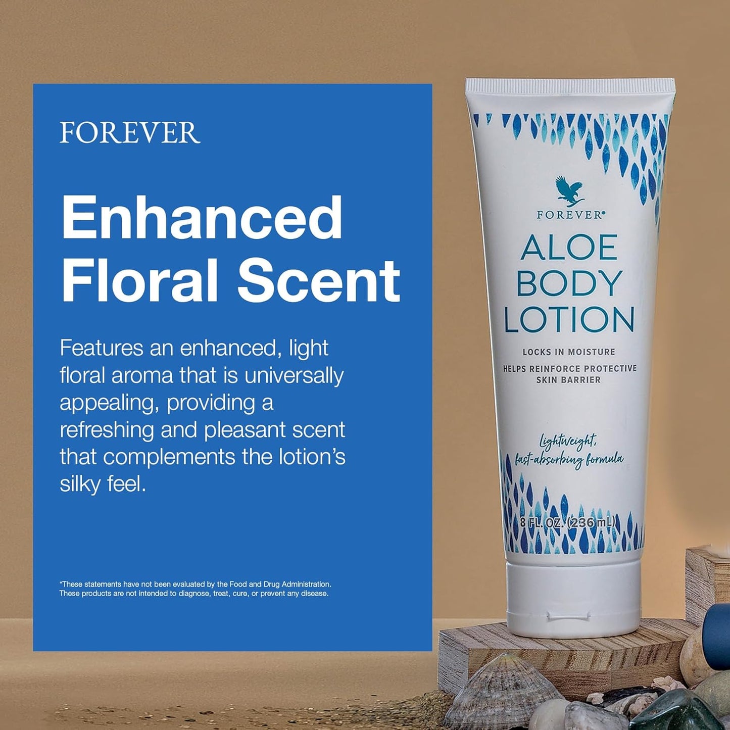 Forever Living - Aloe Body Lotion - Fast-Absorbing and Hydrating Moisturizer for Youthful Skin - Vegan and Gluten-Free - Light Floral Scent - 8 Fl Oz