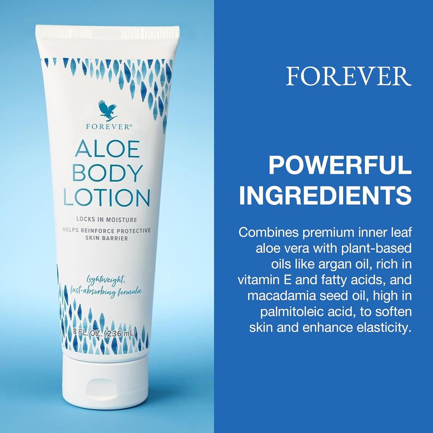 Forever Living - Aloe Body Lotion - Fast-Absorbing and Hydrating Moisturizer for Youthful Skin - Vegan and Gluten-Free - Light Floral Scent - 8 Fl Oz