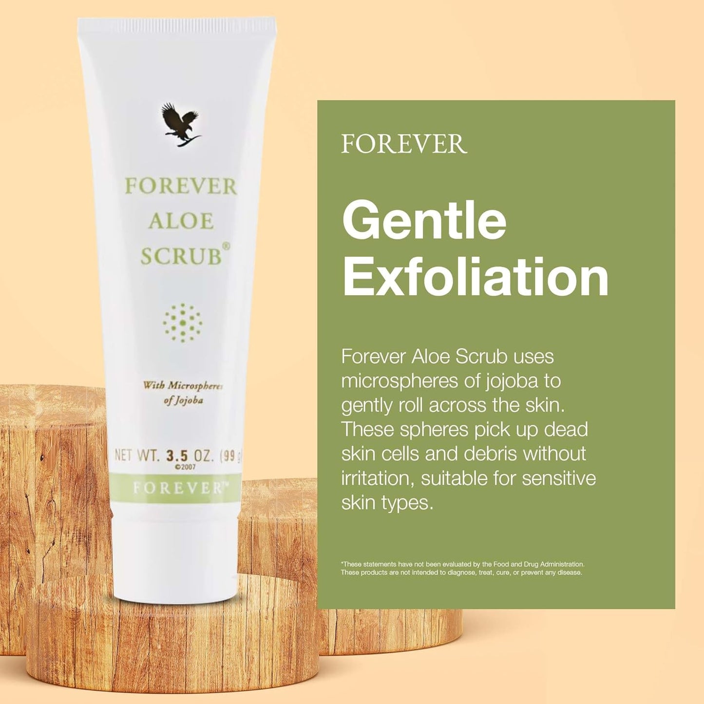 zz 022 A Forever Living - Forever Aloe Scrub® - Gentle Exfoliation with Jojoba Microspheres - Vegan-Friendly Body Scrub - Aloe Vera Gel Conditioning - 3.5 Oz