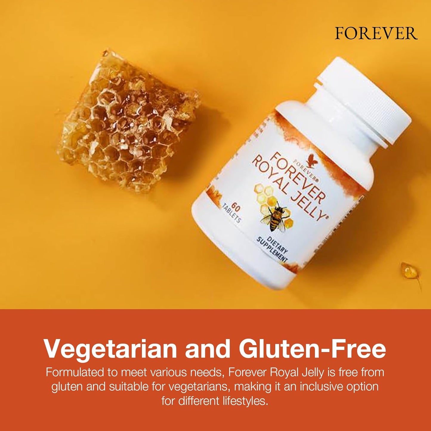 Forever Living - Royal Jelly - Vegetarian-Friendly and Gluten-Free Supplement for Energy and Vitality - 2 Bottles