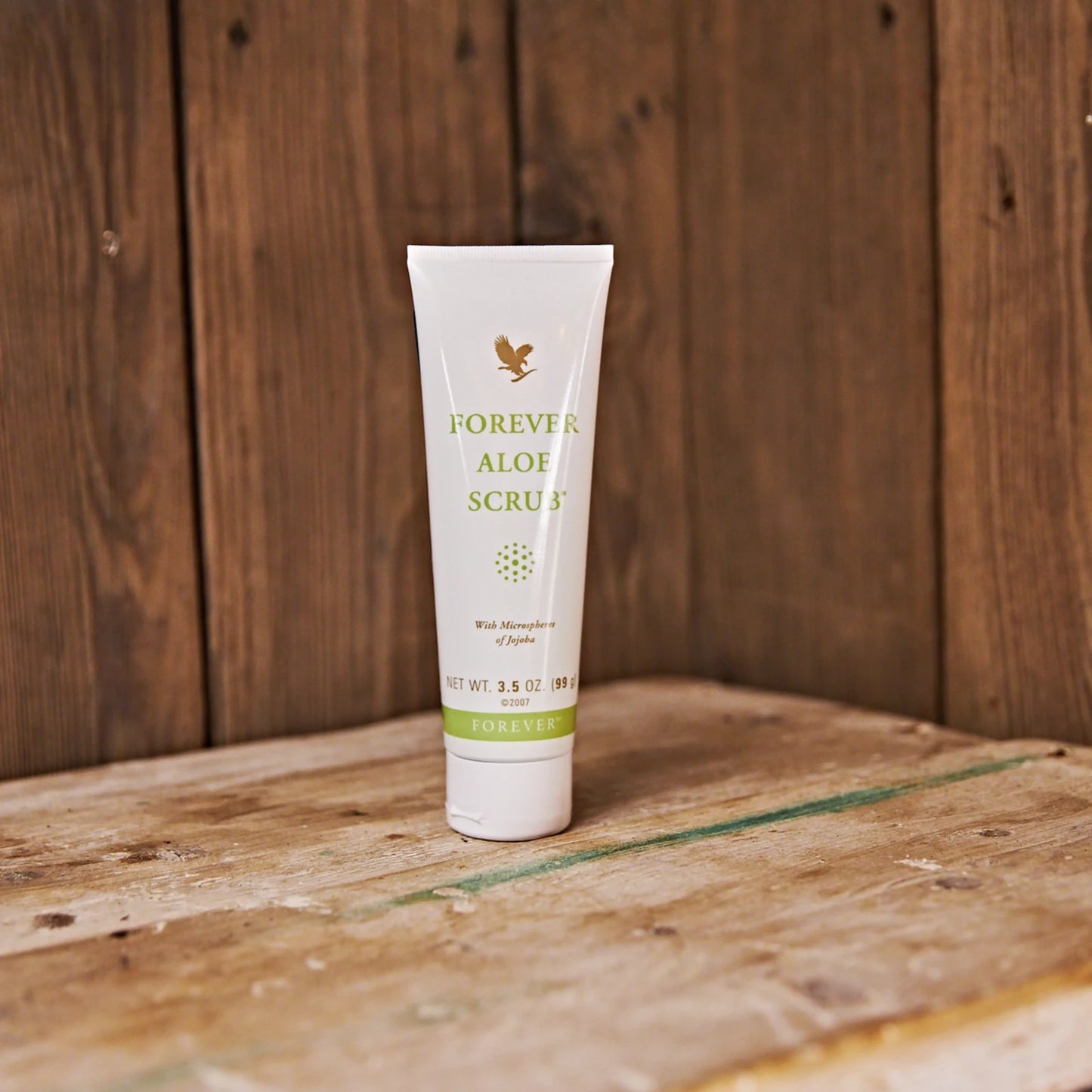 Forever Aloe Scrub: Gentle Exfoliation w/ Jojoba Microspheres, Vegan Body Scrub, Aloe Vera Gel, 3.5oz – Radiant Renewal for Luminous Complexion