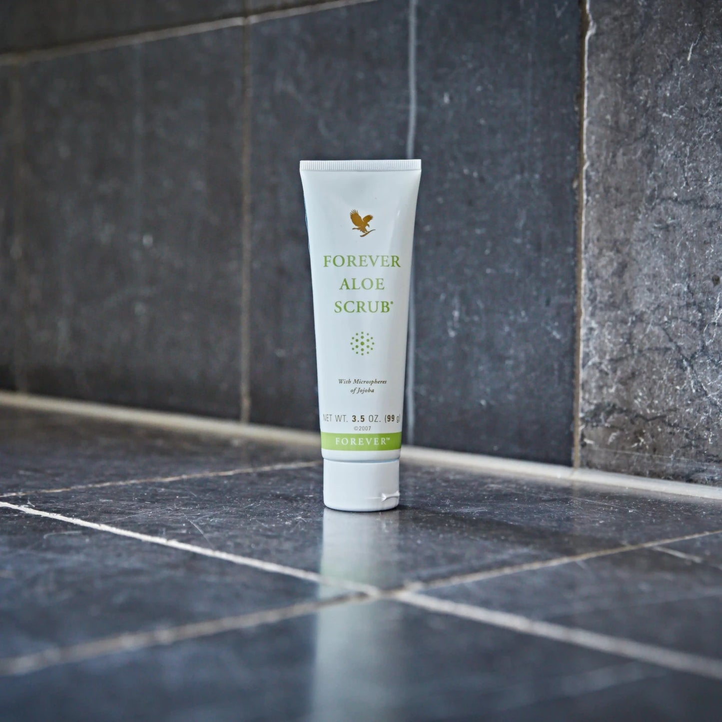 Forever Aloe Scrub: Gentle Exfoliation w/ Jojoba Microspheres, Vegan Body Scrub, Aloe Vera Gel, 3.5oz – Radiant Renewal for Luminous Complexion