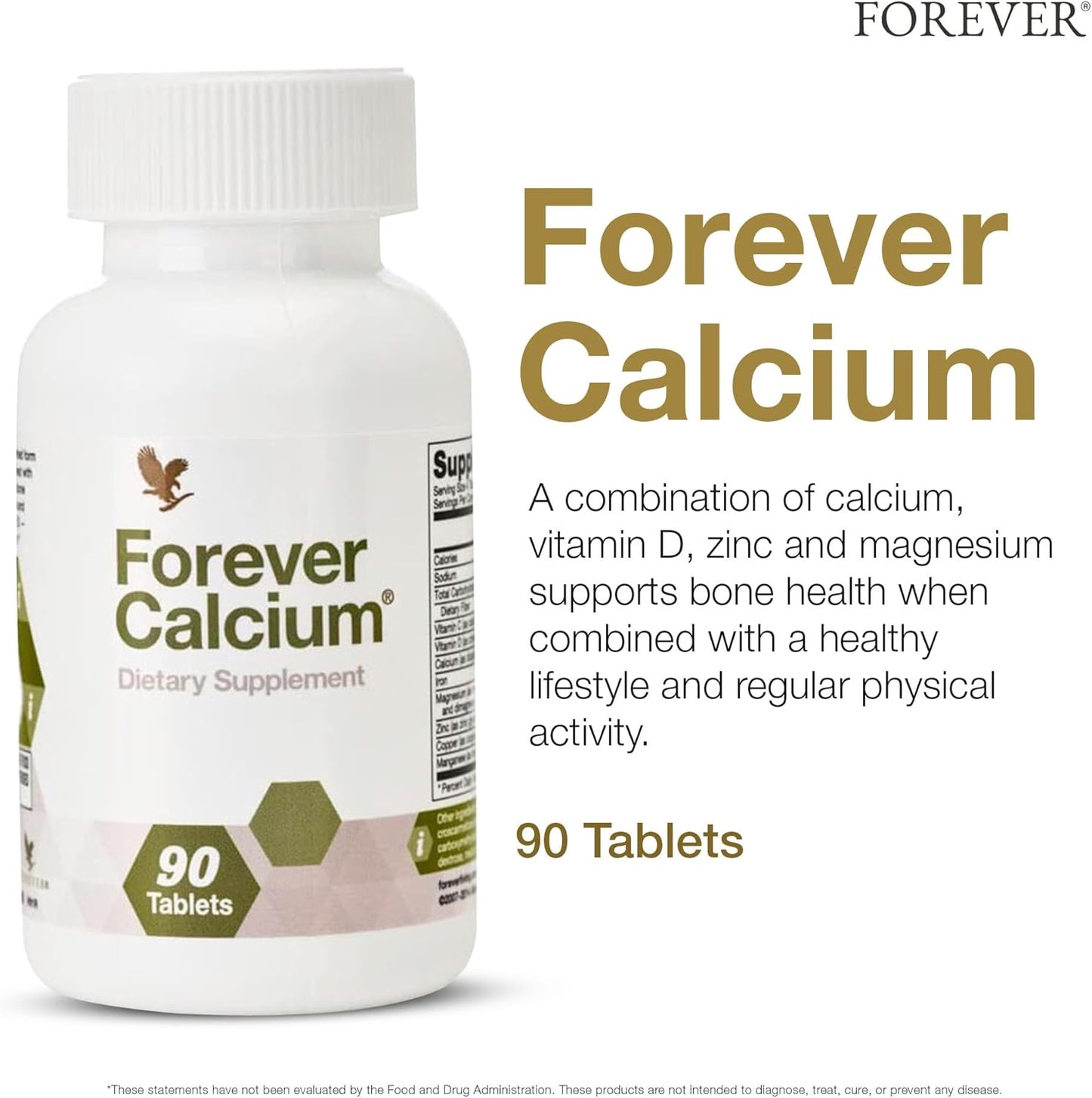 Forever Living - Forever Calcium® - Optimal Bone Health Support - Gluten-Free - Di-Calcium Malate Blend, Vitamin D, Magnesium, and Zinc - 120 Tablets
