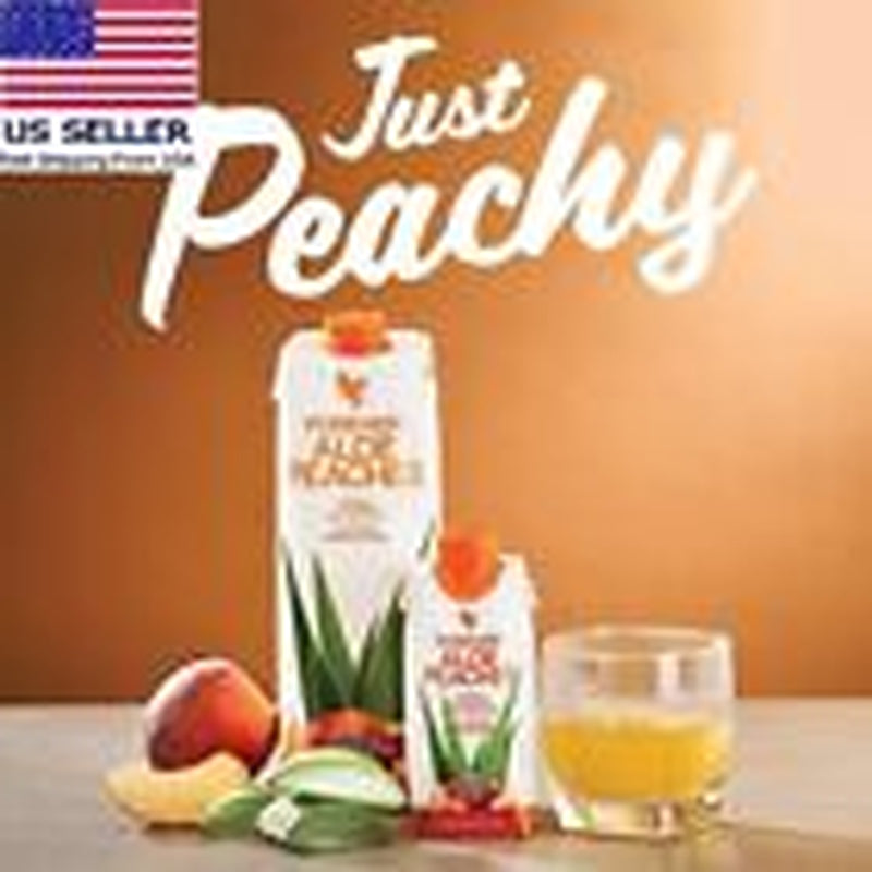 Forever Aloe Peaches Mini Juice Gel Kosher Halal All Natural 330Ml X 12 Pack
