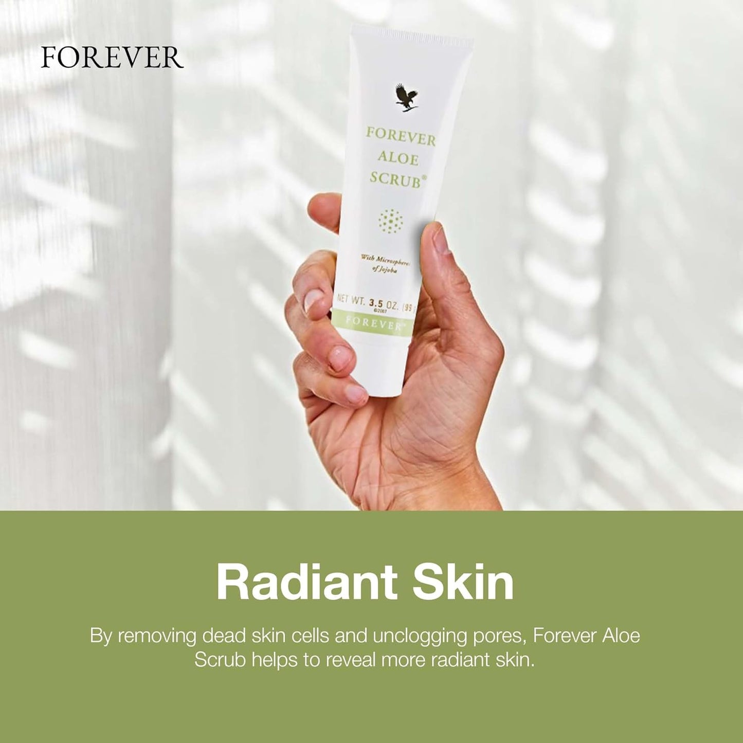 zz 022 A Forever Living - Forever Aloe Scrub® - Gentle Exfoliation with Jojoba Microspheres - Vegan-Friendly Body Scrub - Aloe Vera Gel Conditioning - 3.5 Oz