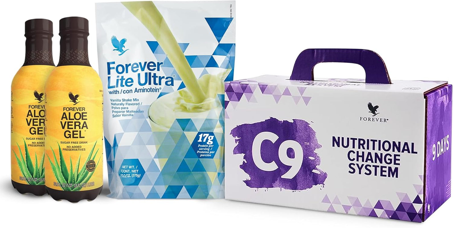 zz 051 A... Forever Living - Forever C9 Lite Ultra Vanilla Cleanse Kit - with Aloe Vera Gel, Plant-Powered Protein, Thermogenic Blend, Garcinia Cambogia, & Fiber