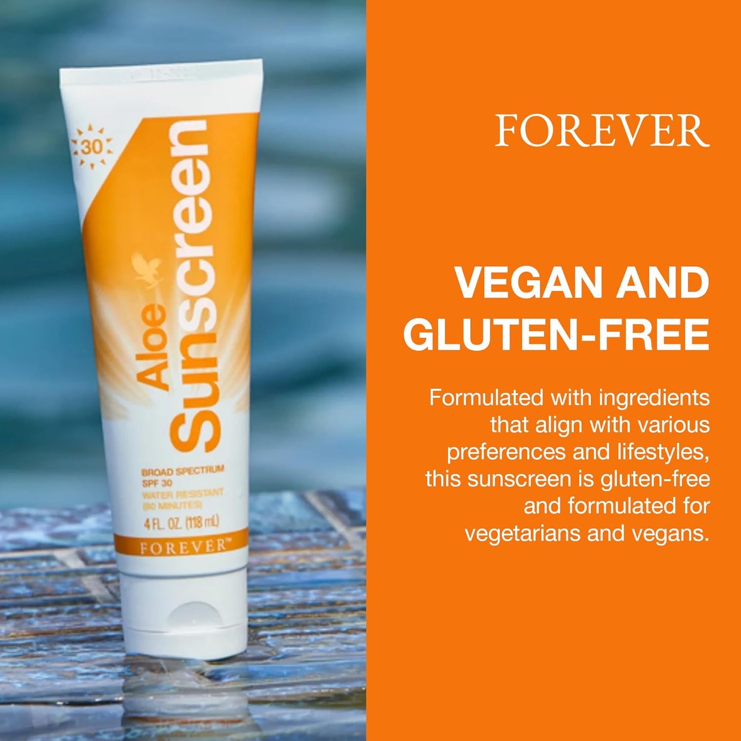 Aloe Sunscreen: Ultimate SPF 30 by Forever Living with Pure Aloe Vera & Water-Resistant UVA/UVB Defense for Radiant, Protected Skin (4 Fl Oz) - RiverVera