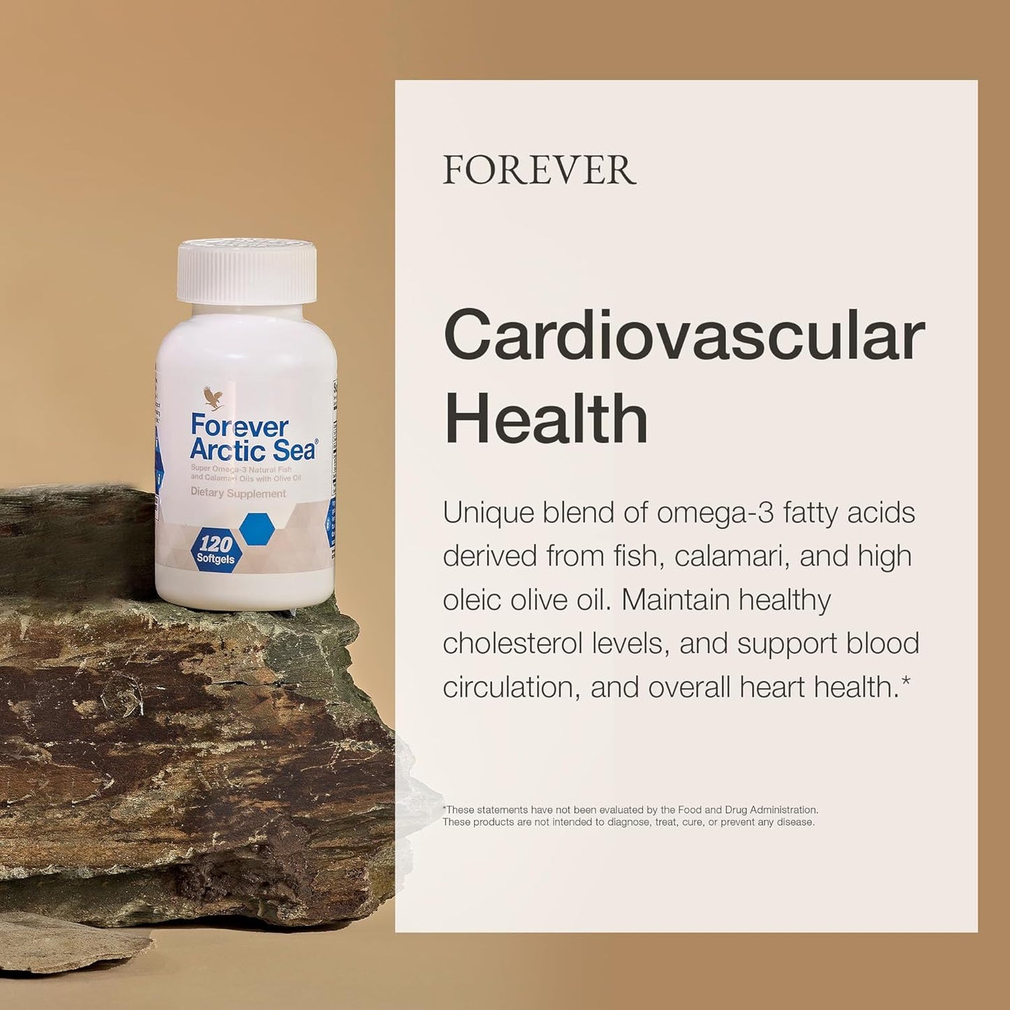 Forever Living - Arctic Sea Omega-3 - Supplement, EPA and DHA Fatty Acid Blend, Supports Heart, Brain, and Eye Health, Gluten-Free, 120 Softgels