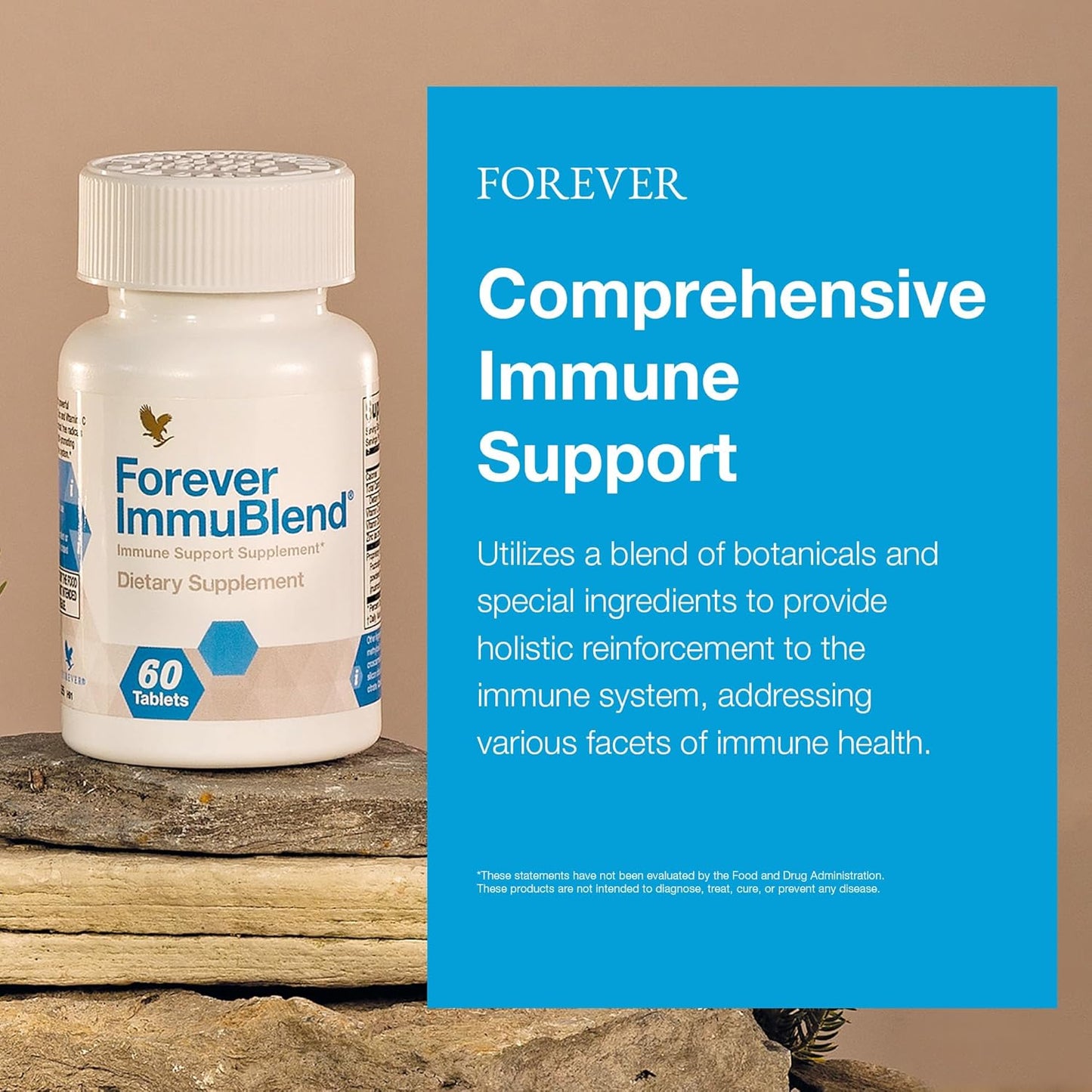 Forever Living - Forever Immublend® Immune Support Supplement – Includes Botanicals, Vitamins D & C, Maitake & Shiitake Mushrooms – 60 Tablets
