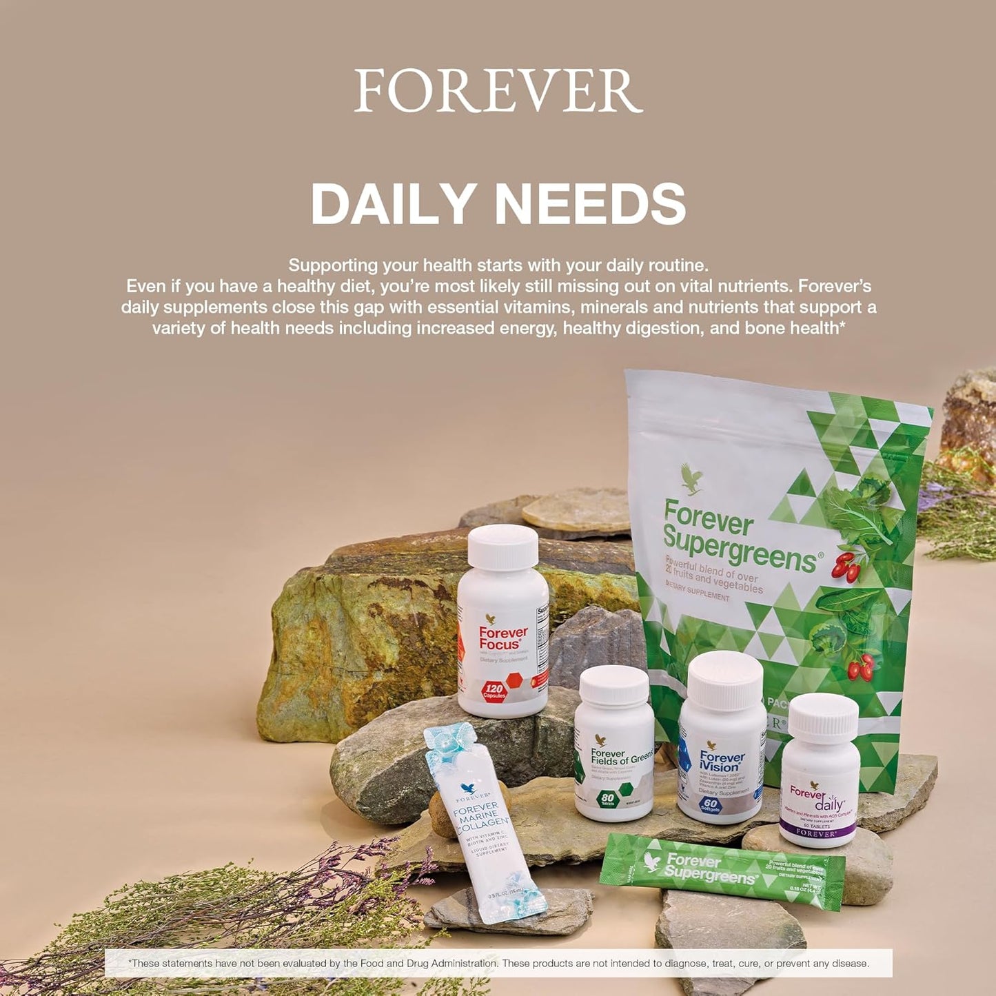 Forever Living - Fields of Greens, Green Superfood Supplement with Barley Grass, Wheat Grass, and Alfalfa to Cleansing and Alkalizing, 80 Tablets