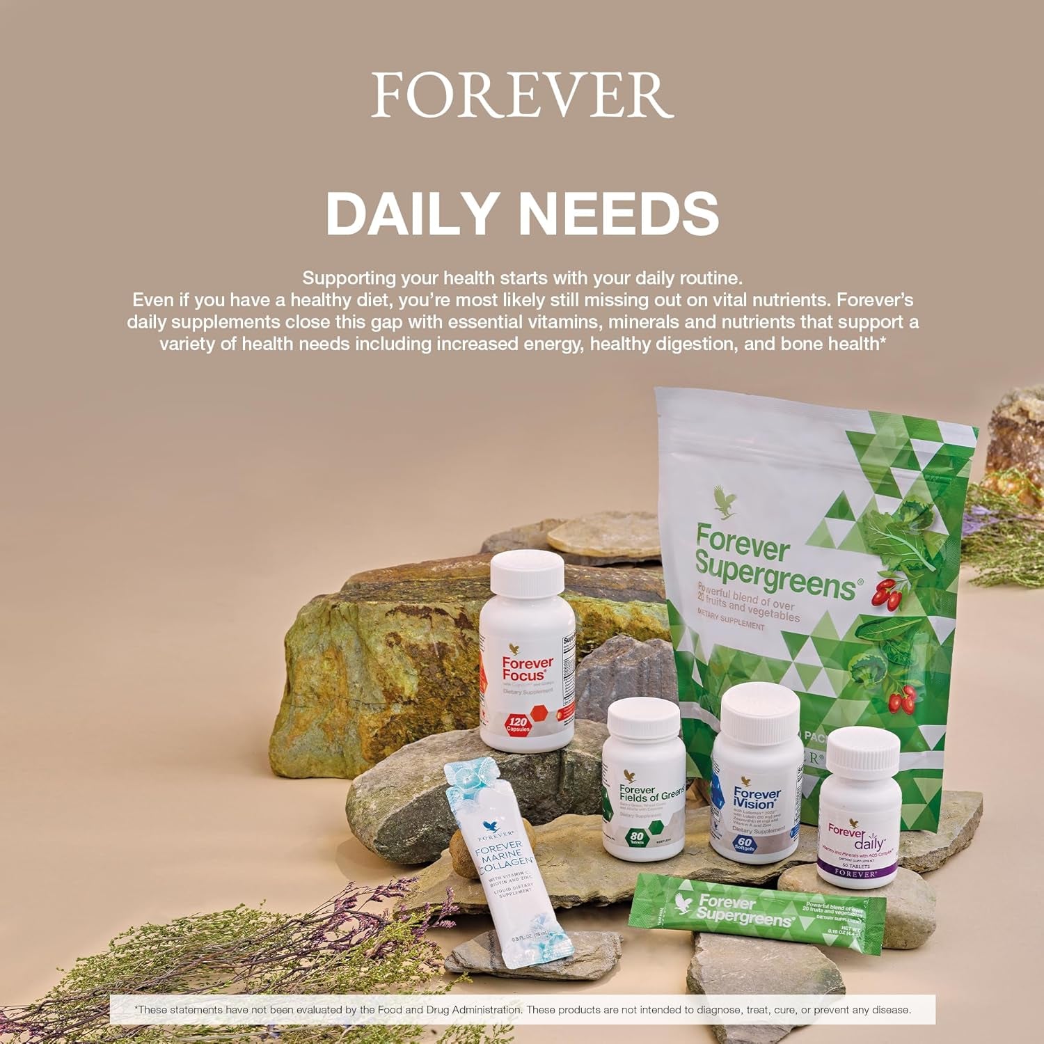 Forever Living - Fields of Greens, Green Superfood Supplement with Barley Grass, Wheat Grass, and Alfalfa to Cleansing and Alkalizing, 80 Tablets