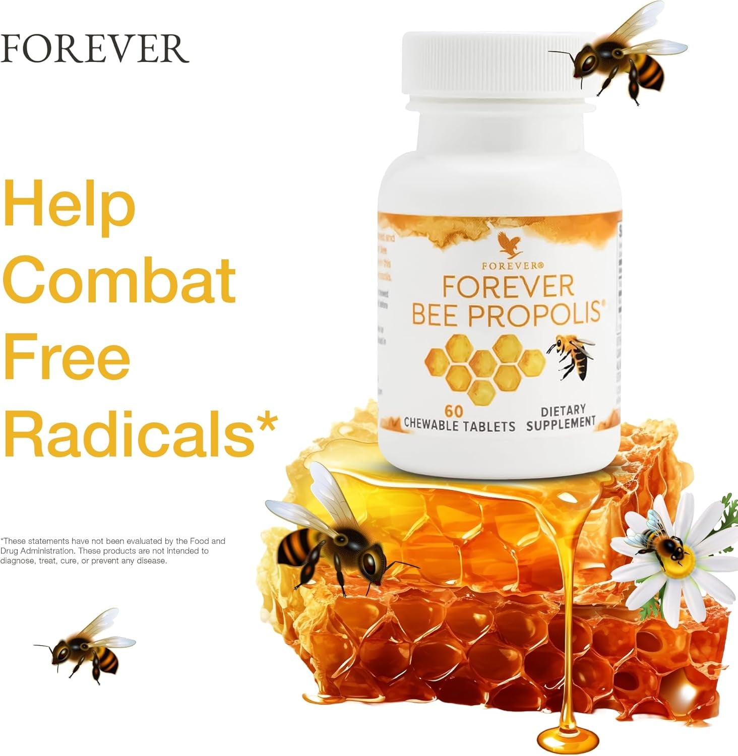 Forever Living - Bee Propolis Chewable Tablets - Immune Support with Bee Propolis and Flavonoids - 60 Tablets