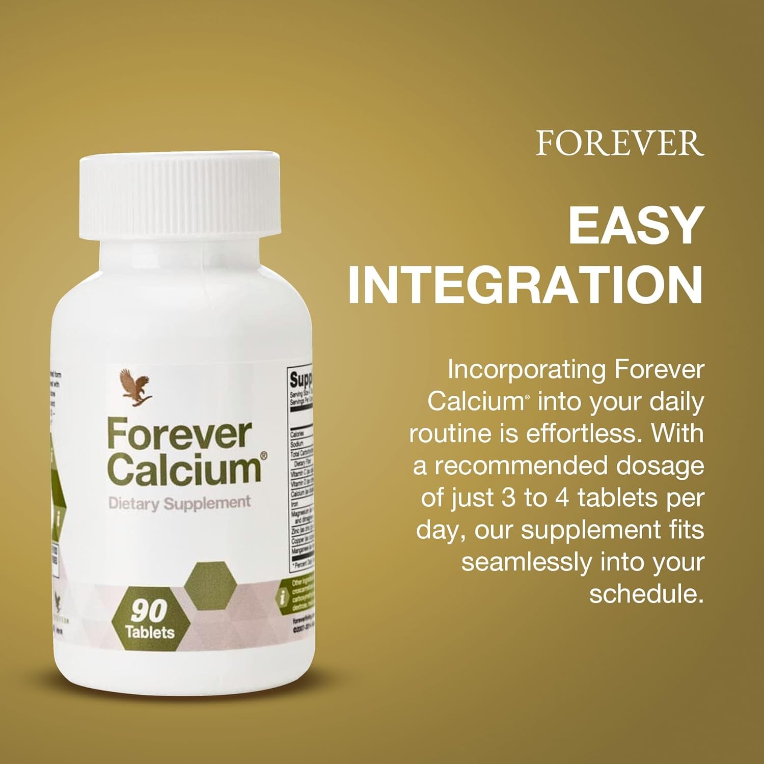 Forever Living - Forever Calcium® - Optimal Bone Health Support - Gluten-Free - Di-Calcium Malate Blend, Vitamin D, Magnesium, and Zinc - 120 Tablets