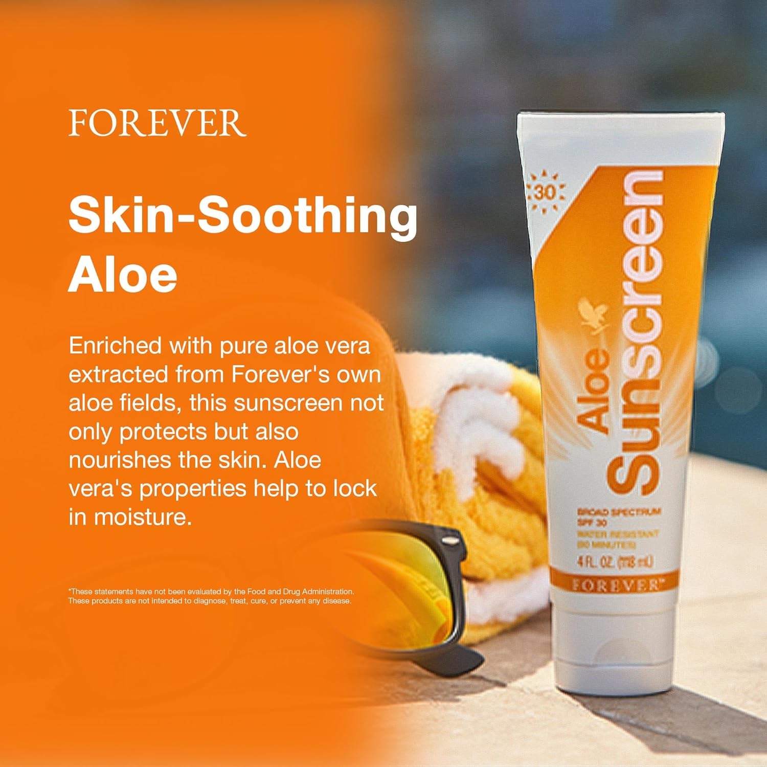 Aloe Sunscreen: Ultimate SPF 30 by Forever Living with Pure Aloe Vera & Water-Resistant UVA/UVB Defense for Radiant, Protected Skin (4 Fl Oz) - RiverVera