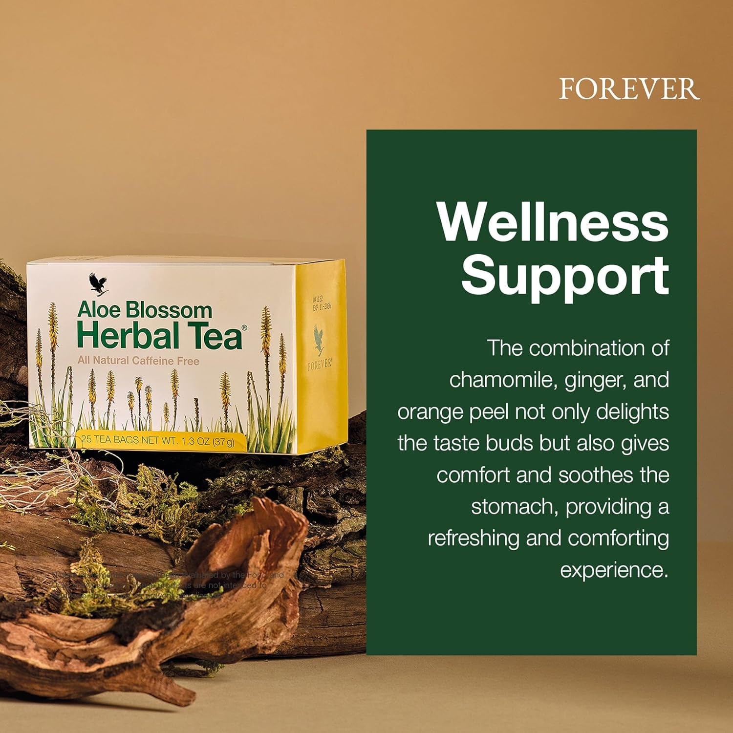 Forever Living - Aloe Blossom Herbal Tea - Caffeine-Free for Balance and Wellness - Vegan and Gluten-Free - Hot or Iced - Zero Calories - 1.3 Oz