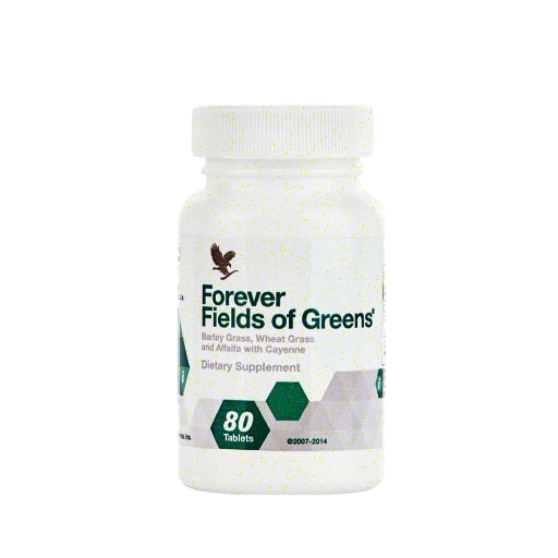 Forever Fields Of Greens: Ultimate Detox & Vitality – Green Superfood with Barley Grass, Wheat Grass & Alfalfa, 80 Tablets
